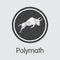 POLY - Polymath. The Icon of Crypto Coins or Market Emblem.