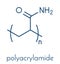 Polyacrylamide PAM polymer, chemical structure. Skeletal formula.