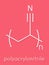 Polyacrylonitrile PAN polymer, chemical structure. Also used in production of carbon fiber. Skeletal formula.