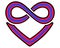 Polyamory symbol, tricolor heart with infinity sign - vector full color illustration. Black red blue The sign of polyamory, polyga