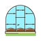polycarbonate greenhouse color icon vector illustration