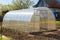 Polycarbonate greenhouse in the garden