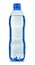 Polycarbonate plastic bottle of mineral water on white
