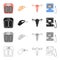 Polyclinic,control,medicine, and other web icon in cartoon style,Weight , height, check, icons in set collection.