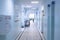 Polyclinic empty corridor, blurred focus