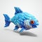 Polygon Fish Pixel Art Model Preview No. 15