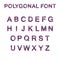 Polygon font alphabet purple pink color