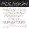 Polygon triangles font vector. Letters numbers
