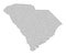 Polygonal 2D Mesh High Detail Raster Map of South Carolina State Abstractions