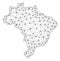 Polygonal 2D Mesh Vector Map of Brazil