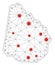 Polygonal 2D Mesh Vector Uruguay Map with Coronavirus