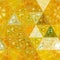 Polygonal background triangular design effect transparent stained glass with dandelion kaleidoscope