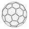 Polygonal ball wireframe. Contour of the soccer ball from the black lines. 3D. Vector illustration