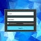 Polygonal blue login form.