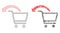 Polygonal Carcass Mesh Cancel Shopping Order and Mosaic Icon