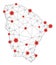 Polygonal Carcass Mesh Vector Ceara State Map with Coronavirus