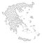 Polygonal Carcass Mesh Vector Map of Greece