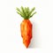 Polygonal Carrot Illustration: Low Poly Style On White Background