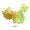 Polygonal China map, polygon geometric map, isolated, vector