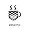 Polygonal coffee cup icon from Geometry collection.