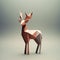 Polygonal Deer Sculpture: A Charming 3d Masterpiece In Muted Colors