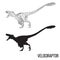 Polygonal dino velociraptor silhouette