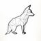 Polygonal Dog Illustration: Simplified Line Work With Stark Contrast