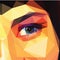 Polygonal eye of a beautiful girl full color