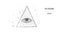 Polygonal eye in the pyramid of a one-dollar bill. Dollar USA, pyramid, Eye of Providence. Macro.  Black-and-white illustration.