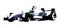 Polygonal formula racing car, abstract vector illustration