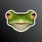 Polygonal frog head sticker