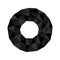 Polygonal geometric crystal donut ring or tyre