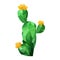 Polygonal green cactus. Minimalist low poly art style