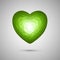 Polygonal green crystal heart