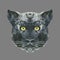polygonal head of black panther, polygon geometric wildlife animal, isolated vector illustration