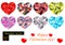 Polygonal hearts set