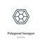 Polygonal hexagon outline vector icon. Thin line black polygonal hexagon icon, flat vector simple element illustration from