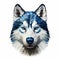 Polygonal Husky Head: A Stunning Blend Of Realism And Fantasy
