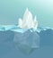 Polygonal iceberg, glacier landscape