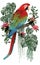 Polygonal illustration of Green winged macaw bird