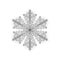 Polygonal low poly festive snowflake. Isolated 3D detailed render geometric triangle greeting card. Ice snow crystal