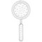 Polygonal magnifying glass, black-white