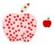 Polygonal Mesh Apple Pictogram with Covid Nodes