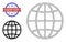 Polygonal Mesh Globe Icon and Unclean Bicolor Planetary Society Watermark