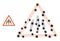 Polygonal Mesh Multiple Danger Sign Pictograms with Virus Items