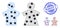 Polygonal Mesh People Couple Pictograms with Pathogen Parts and Rubber Round Parent 1 Stamp Seal