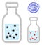 Polygonal Mesh Vial Pictograms with Infectious Items and Rubber Round Best Jugs Stamp Seal