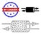 Polygonal Mesh VPN Pipe Icon and Scratched Bicolor By Courier Stamp