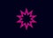 Polygonal multiple star illustration.  Pink violet polygonal multiple star vector icon on black background.