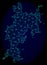 Polygonal Network Mesh Vector Abstract Map of Komodo Island